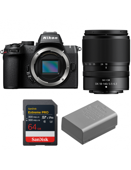 Nikon Z50 II + 18-140mm f/3.5-6.3 VR + 1 SanDisk 64GB Extreme PRO UHS-II SDXC + Nikon EN-EL25a|MCZ DIRECT