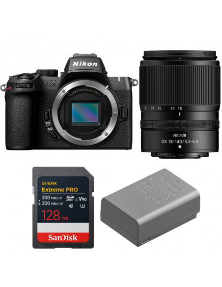Nikon Z50 II + 18-140mm f/3.5-6.3 VR + 1 SanDisk 128GB Extreme PRO UHS-II SDXC + Nikon EN-EL25a|MCZ DIRECT