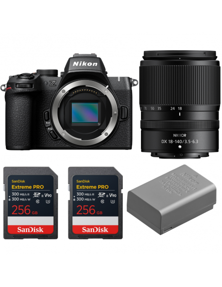 Nikon Z50 II + 18-140mm f/3.5-6.3 VR + 2 SanDisk 256GB Extreme PRO UHS-II SDXC + Nikon EN-EL25a|MCZ DIRECT