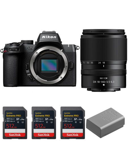 Nikon Z50 II + 18-140mm f/3.5-6.3 VR + 3 SanDisk 512GB Extreme PRO UHS-II SDXC + Nikon EN-EL25a|MCZ DIRECT