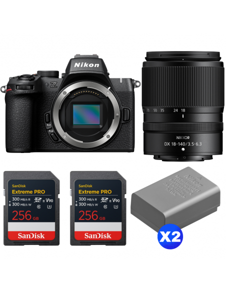 Nikon Z50 II + 18-140mm f/3.5-6.3 VR + 2 SanDisk 256GB Extreme PRO UHS-II SDXC + 2 Nikon EN-EL25a|MCZ DIRECT