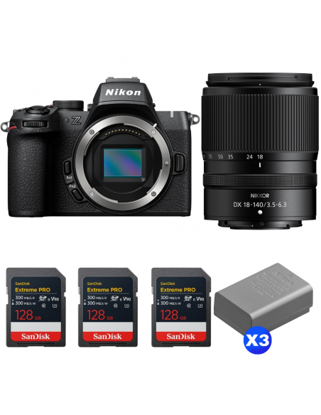 Nikon Z50 II + 18-140mm f/3.5-6.3 VR + 3 SanDisk 128GB Extreme PRO UHS-II SDXC + 3 Nikon EN-EL25a|MCZ DIRECT