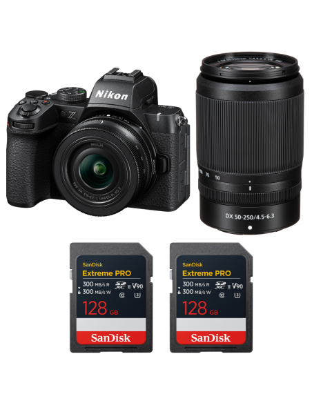 Nikon Z50 II + 16-50mm + 50-250mm + 2 SanDisk 128GB Extreme PRO UHS-II SDXC|MCZ DIRECT