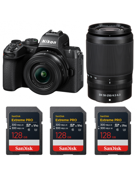 Nikon Z50 II + 16-50mm + 50-250mm + 3 SanDisk 128GB Extreme PRO UHS-II SDXC|MCZ DIRECT