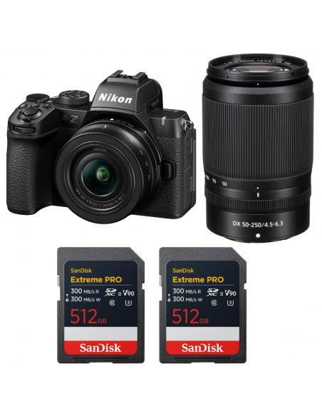 Nikon Z50 II + 16-50mm + 50-250mm + 2 SanDisk 512GB Extreme PRO UHS-II SDXC|MCZ DIRECT