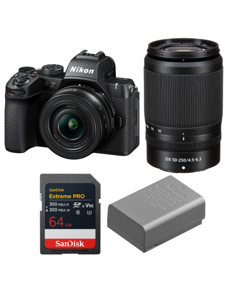 Nikon Z50 II + 16-50mm + 50-250mm + 1 SanDisk 64GB Extreme PRO UHS-II SDXC + Nikon EN-EL25a|MCZ DIRECT