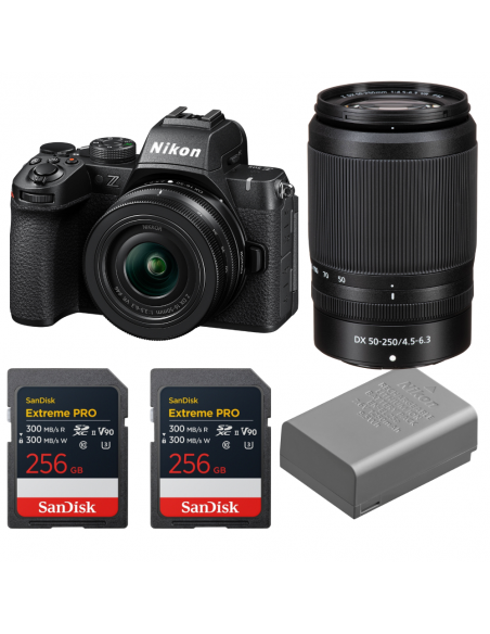 Nikon Z50 II + 16-50mm + 50-250mm + 2 SanDisk 256GB Extreme PRO UHS-II SDXC + Nikon EN-EL25a|MCZ DIRECT