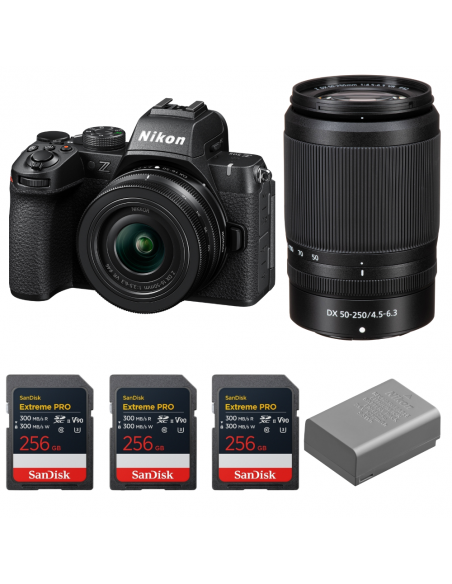 Nikon Z50 II + 16-50mm + 50-250mm + 3 SanDisk 256GB Extreme PRO UHS-II SDXC + Nikon EN-EL25a|MCZ DIRECT