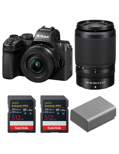 Nikon Z50 II + 16-50mm + 50-250mm + 2 SanDisk 512GB Extreme PRO UHS-II SDXC + Nikon EN-EL25a|MCZ DIRECT