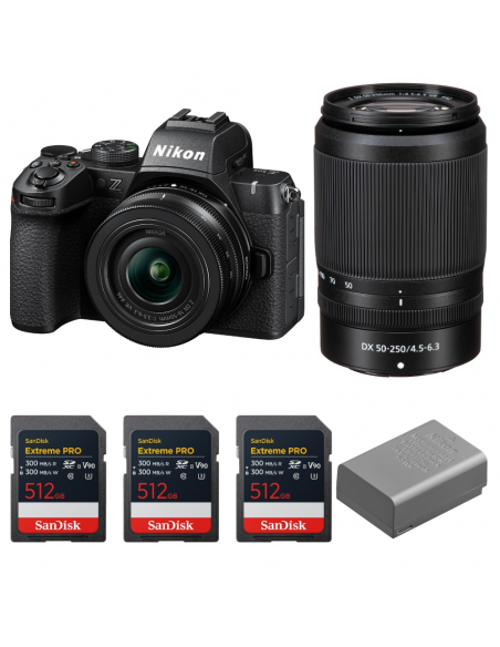 Nikon Z50 II + 16-50mm + 50-250mm + 3 SanDisk 512GB Extreme PRO UHS-II SDXC + Nikon EN-EL25a|MCZ DIRECT