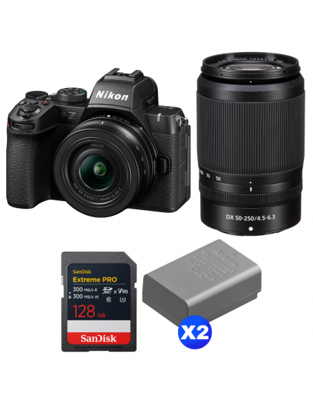Nikon Z50 II + 16-50mm + 50-250mm + 1 SanDisk 128GB Extreme PRO UHS-II SDXC + 2 Nikon EN-EL25a|MCZ DIRECT