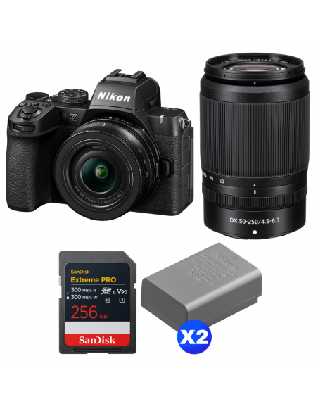 Nikon Z50 II + 16-50mm + 50-250mm + 1 SanDisk 256GB Extreme PRO UHS-II SDXC + 2 Nikon EN-EL25a|MCZ DIRECT