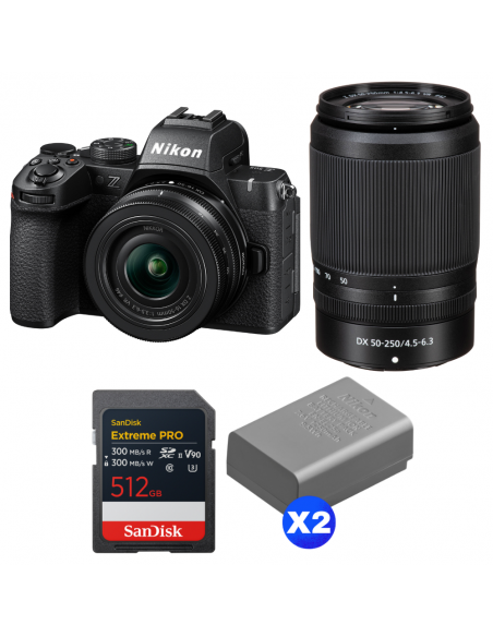 Nikon Z50 II + 16-50mm + 50-250mm + 1 SanDisk 512GB Extreme PRO UHS-II SDXC + 2 Nikon EN-EL25a|MCZ DIRECT