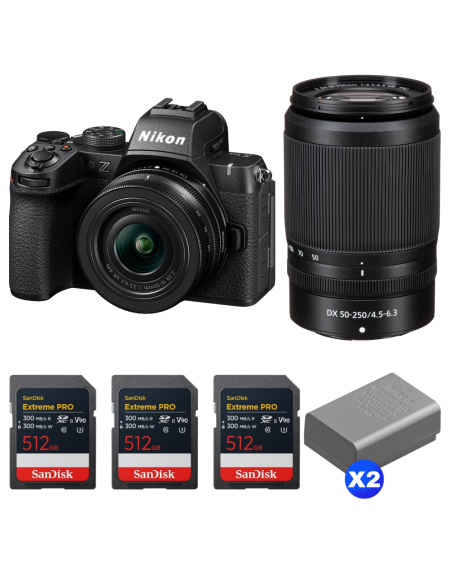 Nikon Z50 II + 16-50mm + 50-250mm + 3 SanDisk 512GB Extreme PRO UHS-II SDXC + 2 Nikon EN-EL25a|MCZ DIRECT