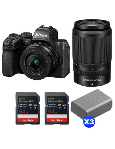 Nikon Z50 II + 16-50mm + 50-250mm + 2 SanDisk 64GB Extreme PRO UHS-II SDXC + 3 Nikon EN-EL25a|MCZ DIRECT