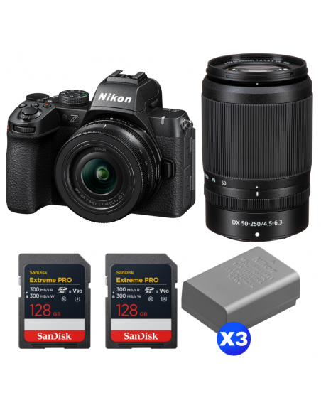 Nikon Z50 II + 16-50mm + 50-250mm + 2 SanDisk 128GB Extreme PRO UHS-II SDXC + 3 Nikon EN-EL25a|MCZ DIRECT