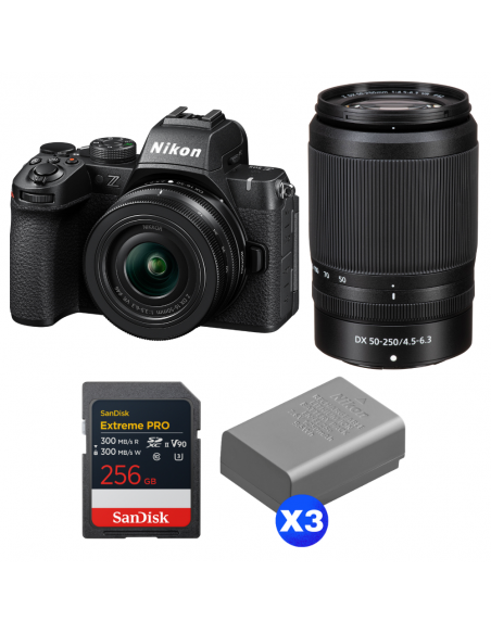 Nikon Z50 II + 16-50mm + 50-250mm + 1 SanDisk 256GB Extreme PRO UHS-II SDXC + 3 Nikon EN-EL25a|MCZ DIRECT