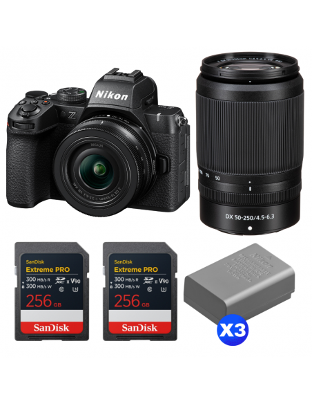 Nikon Z50 II + 16-50mm + 50-250mm + 2 SanDisk 256GB Extreme PRO UHS-II SDXC + 3 Nikon EN-EL25a|MCZ DIRECT