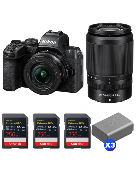 Nikon Z50 II + 16-50mm + 50-250mm + 3 SanDisk 256GB Extreme PRO UHS-II SDXC + 3 Nikon EN-EL25a|MCZ DIRECT