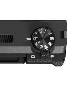 Détail du Canon PowerShot V1 montrant le sélecteur de mode et les commandes ergonomiques