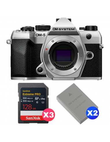 OM SYSTEM OM-5 Mark II Silver + 3 SanDisk 128GB Extreme PRO UHS-II SDXC + 2 OM System BLS-50 OM SYSTEM OM SYSTEM OM-5 Mark II Cuerpo 1.667,00 € MCZ DIRECT