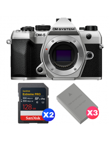 OM SYSTEM OM-5 Mark II Silver + 2 SanDisk 128GB Extreme PRO UHS-II SDXC + 3 OM System BLS-50 OM SYSTEM OM SYSTEM OM-5 Mark II Cuerpo 1.560,00 € MCZ DIRECT