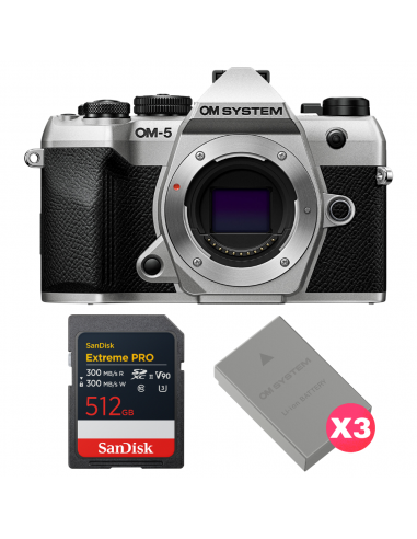 OM SYSTEM OM-5 Mark II Silver + 1 SanDisk 512GB Extreme PRO UHS-II SDXC + 3 OM System BLS-50 OM SYSTEM OM SYSTEM OM-5 Mark II Cuerpo 1.688,00 € MCZ DIRECT