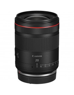 Objectif Canon RF 20mm f/1.4 L VCM grand-angle pro, vue avant détaillée Objectif Canon RF 20mm f/1.4 L VCM grand-angle pro, vue avant détaillée