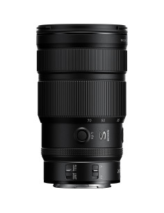 Nikon NIKKOR Z 24-70mm f/2.8 S II lens with smooth black finish, zoom ring, and control buttons Nikon NIKKOR Z 24-70mm f/2.8 S II lens with smooth black finish, zoom ring, and control buttons