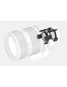 Objetivo Sony FE 50-150mm f/2 GM con montura E, detalle de partes visibles y accesorios