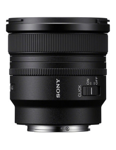 Sony FE 16mm f/1.8 G lens showcasing front and side details, compact design with focus adjustments Sony FE 16mm f/1.8 G lens showcasing front and side details, compact design with focus adjustments