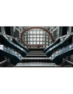 Modern architectural interior with glass and metal elements, captured with Sony FE 16mm f/1.8 G Modern architectural interior with glass and metal elements, captured with Sony FE 16mm f/1.8 G