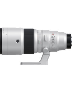 Fujifilm XF 500mm f/5.6 R LM OIS WR lens angled view with focus and stabilization controls Fujifilm XF 500mm f/5.6 R LM OIS WR lens angled view with focus and stabilization controls