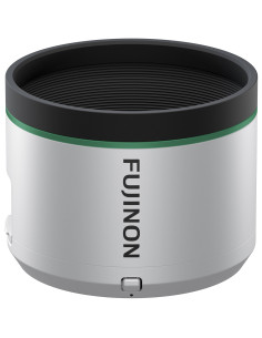 Fujifilm XF 500mm f/5.6 R LM OIS WR lens showing the lens hood and barrel details Fujifilm XF 500mm f/5.6 R LM OIS WR lens showing the lens hood and barrel details