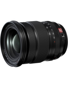 Fujifilm XF 16-55mm f/2.8 lens angled view showcasing focus ring and zoom controls Fujifilm XF 16-55mm f/2.8 lens angled view showcasing focus ring and zoom controls