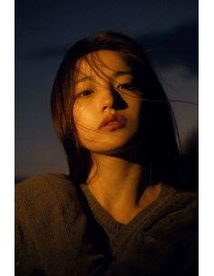 A woman with flowing hair against a dusky sky, illuminated softly, creati, captured with Fujifilm XF 16-55mm f/2.8 R LM WR II A woman with flowing hair against a dusky sky, illuminated softly, creati, captured with Fujifilm XF 16-55mm f/2.8 R LM WR II