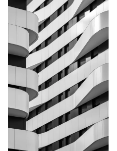 Abstract view of modern architecture with curved balconies, captured with Tamron 35-150mm f/2-2.8 Di III VXD Lens for Nikon Abstract view of modern architecture with curved balconies, captured with Tamron 35-150mm f/2-2.8 Di III VXD Lens for Nikon