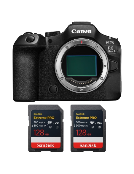 Canon EOS R6 Mark III + 2 SanDisk 128GB Extreme PRO UHS-II SDXC Canon APPAREIL PHOTO HYBRIDE 2 604,00 € MCZ DIRECT