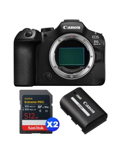 Canon EOS R6 Mark III + 2×512GB SD + Battery