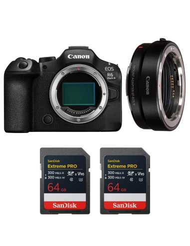 Canon EOS R6 Mark III + EF Adapter + 2×64GB