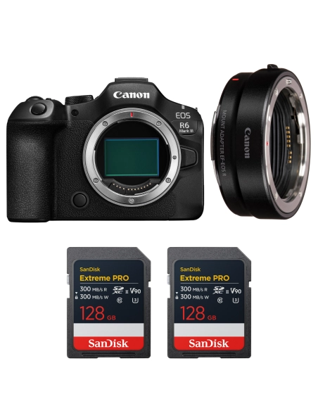 Canon EOS R6 Mark III + EF Adapter + 2×128GB
