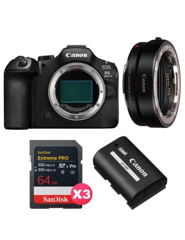 Canon EOS R6 Mark III set EF-EOS R 3×64GB