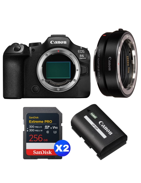 Canon EOS R6 Mark III Pack 2×256GB + EF-EOS R