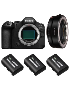 Canon EOS R6 Mark III + EF-EOS R + 3 Batteries