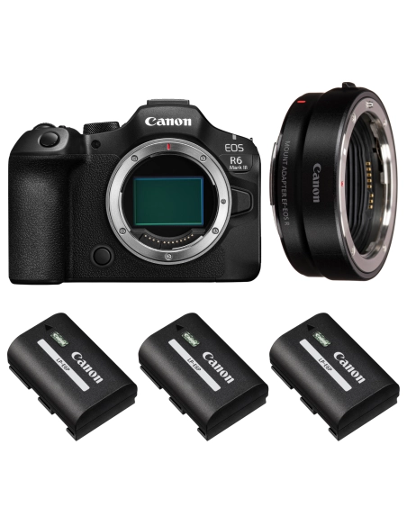 Canon EOS R6 Mark III + Canon EF-EOS R + 3 Canon LP-E6P Canon APPAREIL PHOTO HYBRIDE 2 720,00 € MCZ DIRECT