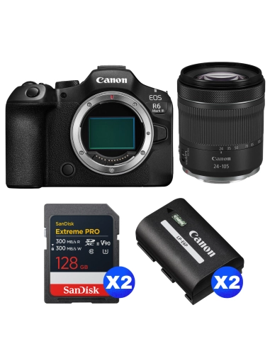 Canon EOS R6 Mark III + RF 24-105mm f/4-7.1 IS STM + 2 SanDisk 128GB Extreme PRO UHS-II SDXC + 2 Canon LP-E6P Canon APPAREIL PHOTO HYBRIDE 3 128,00 € MCZ DIRECT