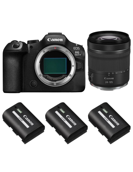 Canon R6 III + 24-105mm IS STM + 3 baterías