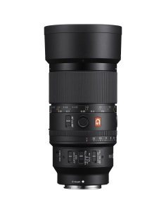 Objetivo Sony FE 100mm f/2.8 Macro GM con montura E y controles visibles Objetivo Sony FE 100mm f/2.8 Macro GM con montura E y controles visibles
