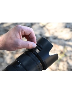 Nikon Z 70-200mm f/2.8 VR S II lens with focus ring and hood adjustment visible Nikon Z 70-200mm f/2.8 VR S II lens with focus ring and hood adjustment visible