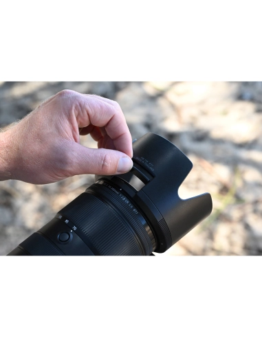 Nikon Z 70-200mm f/2.8 VR S II lens with focus ring and hood adjustment visible
